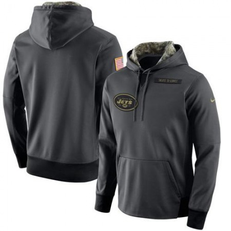 Men's New York Jets Anthracite Salute to Service Player Performance Hoodie