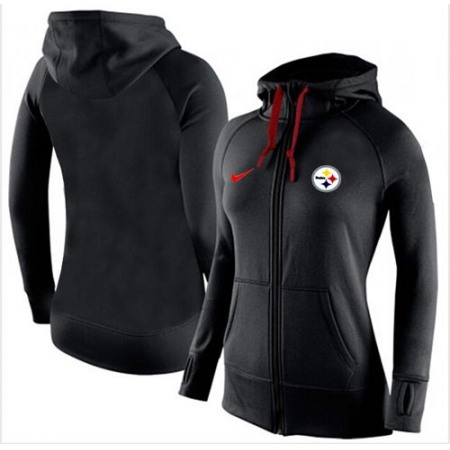 Women's Pittsburgh Steelers Full-Zip Performance Hoodie Black_2