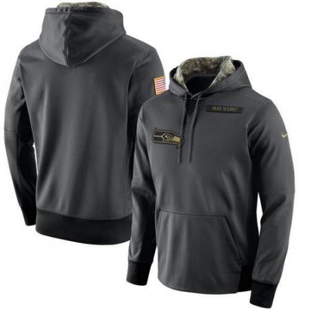 Men's Seattle Seahawks Anthracite Salute to Service Player Performance Hoodie